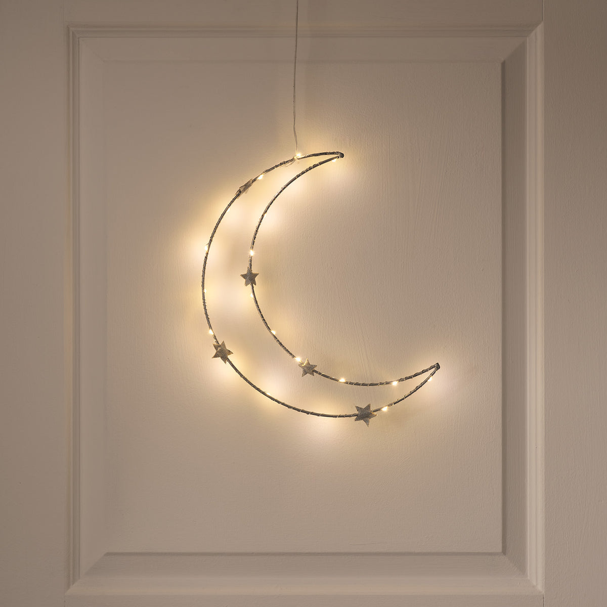Starry Night Light Up Hanging Moon Decoration