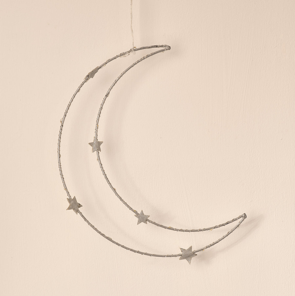 Starry Night Light Up Hanging Moon Decoration