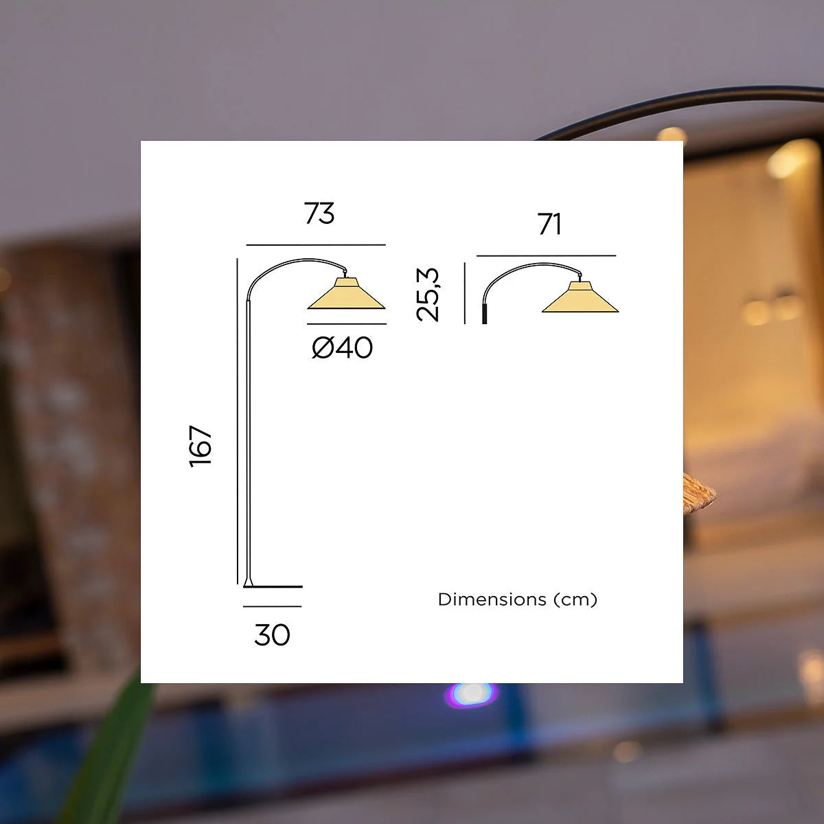 Niza 165 Cordless Arc Floor Lamp