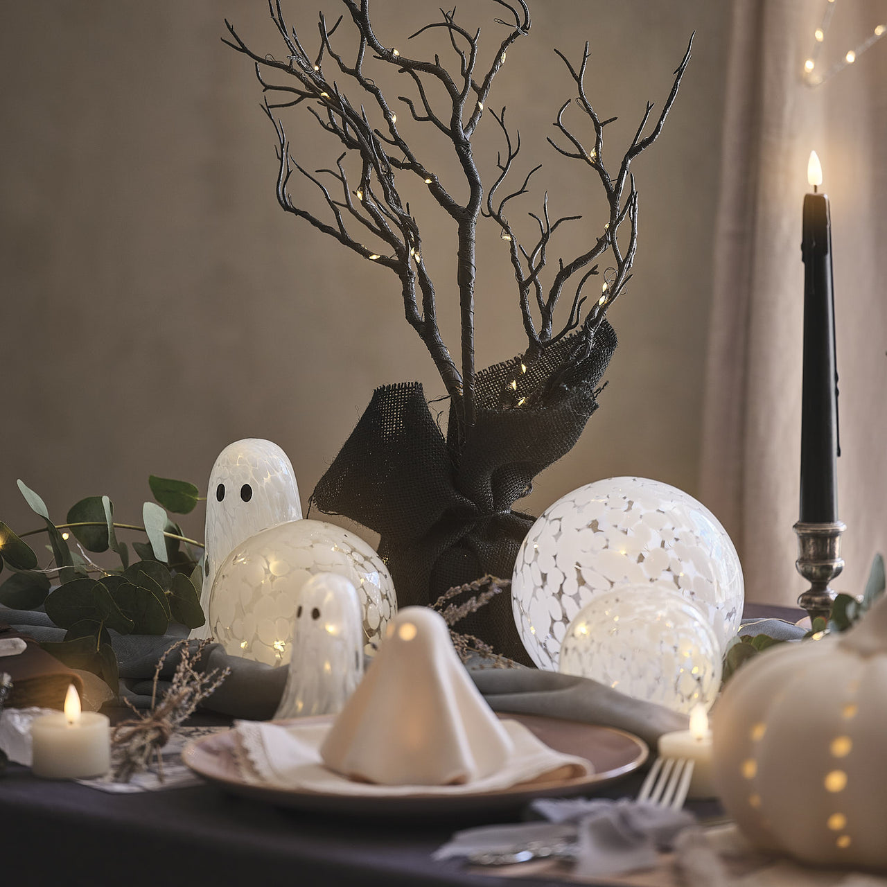 Gertie the Ghost Confetti Glass LED Halloween Decoration