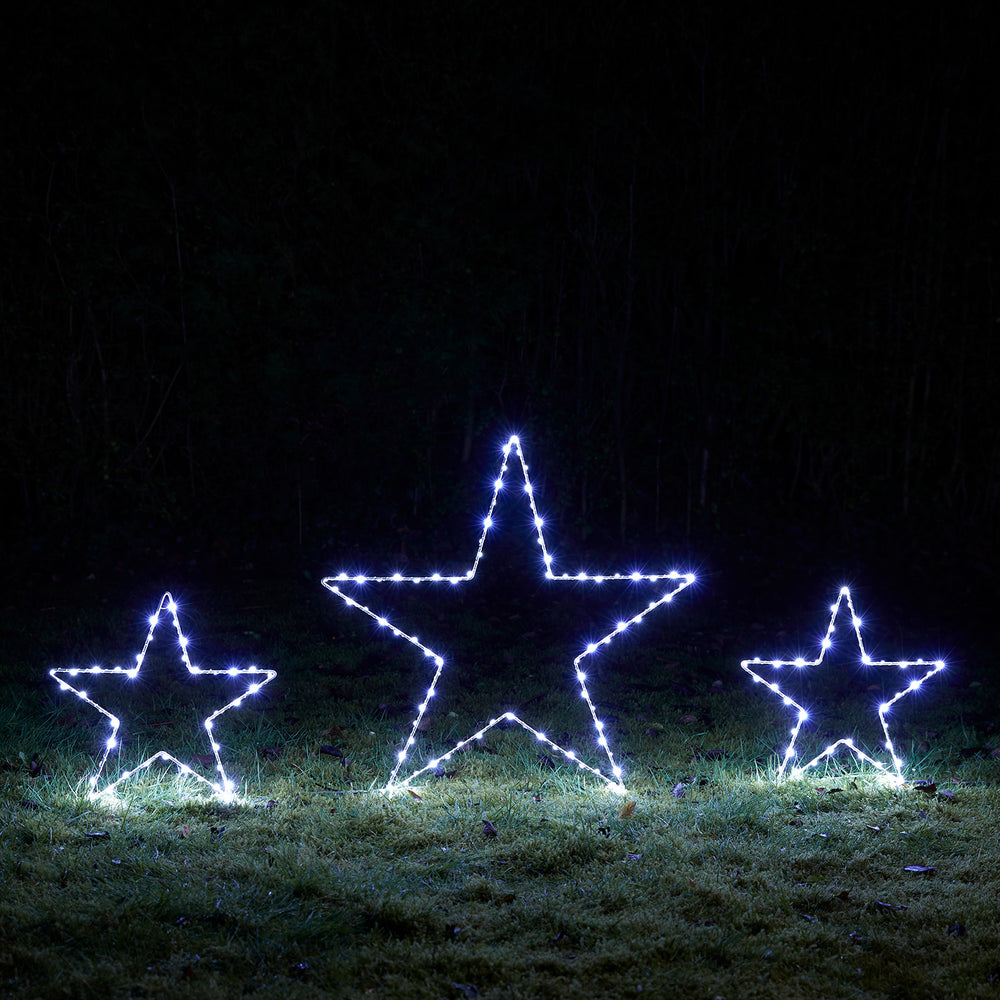 3 Dual Colour LED Osby Star Christmas Stake Lights