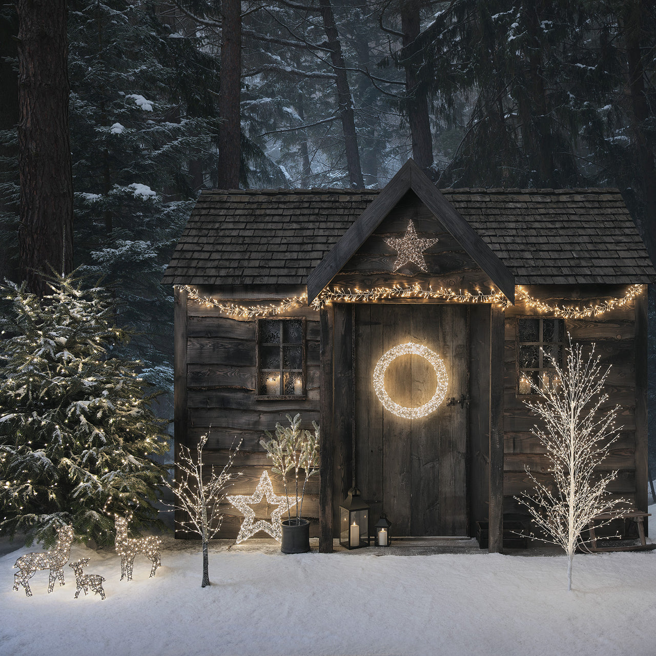 58cm Wire Wrapped LED Wreath Light