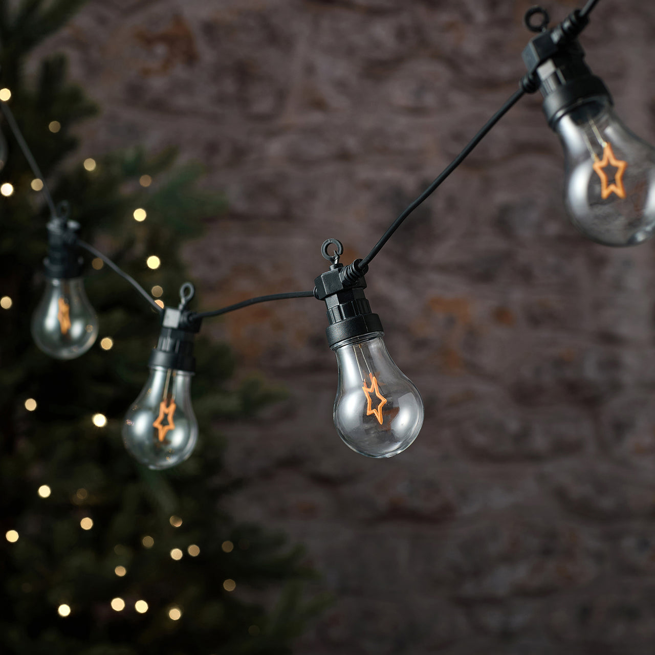 10 Star Filament Warm White Outdoor Festoon Lights