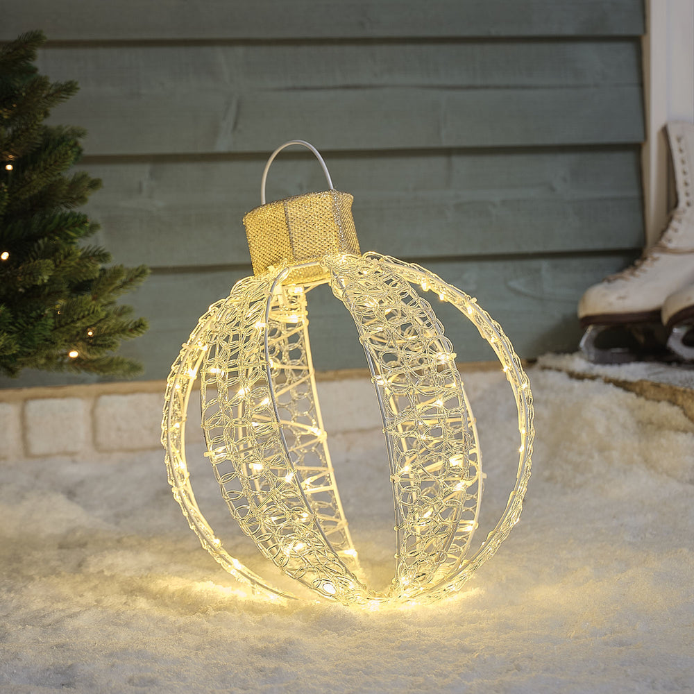 38cm Light Up Christmas Bauble Outdoor Decoration