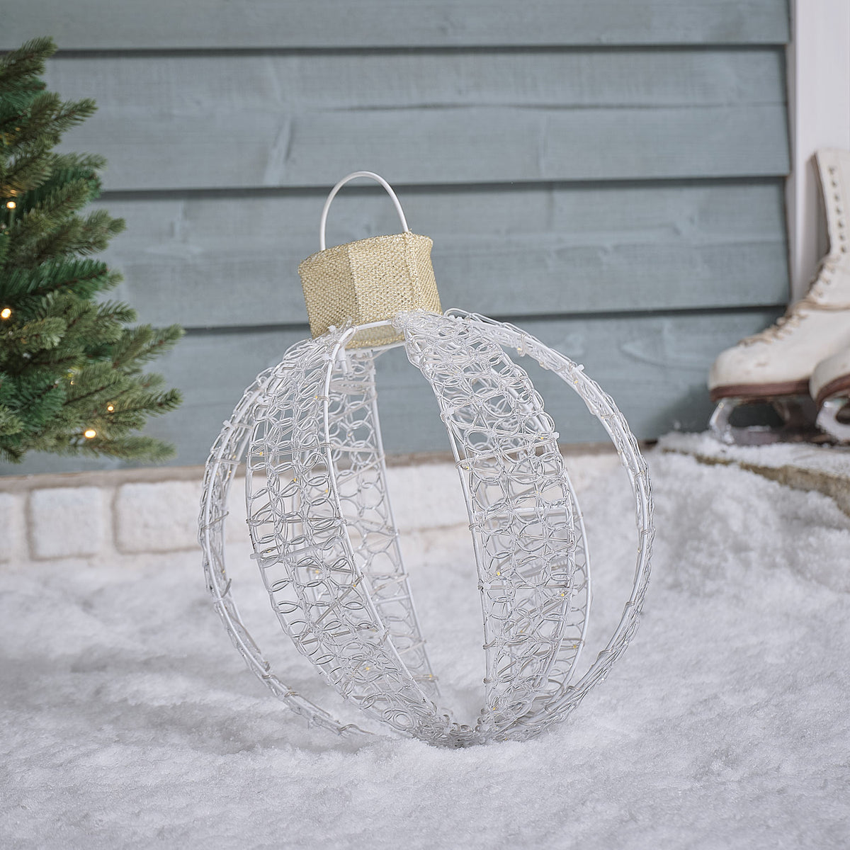 38cm Light Up Christmas Bauble Outdoor Decoration
