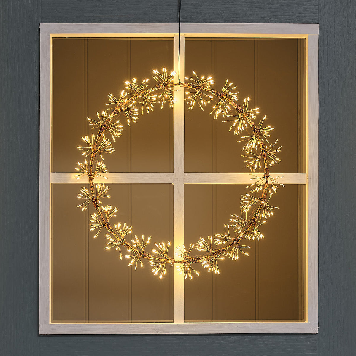 35cm Gold Starburst Light Outdoor Wreath