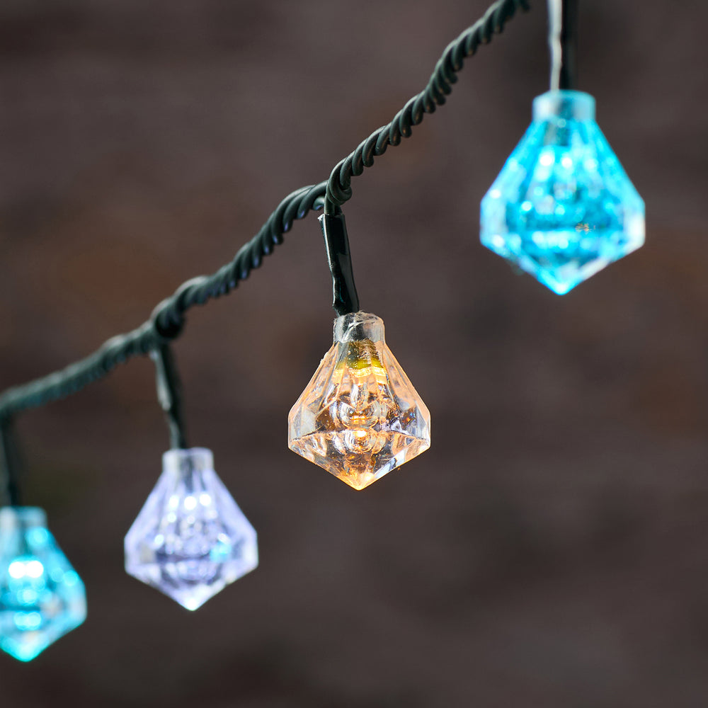 15m Pastel Blue Diamond Cap Outdoor Christmas Tree Lights