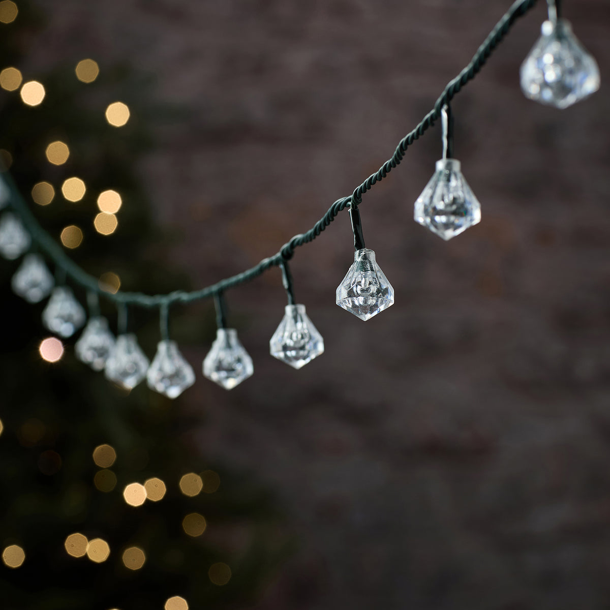 15m Pastel Blue Diamond Cap Outdoor Christmas Tree Lights