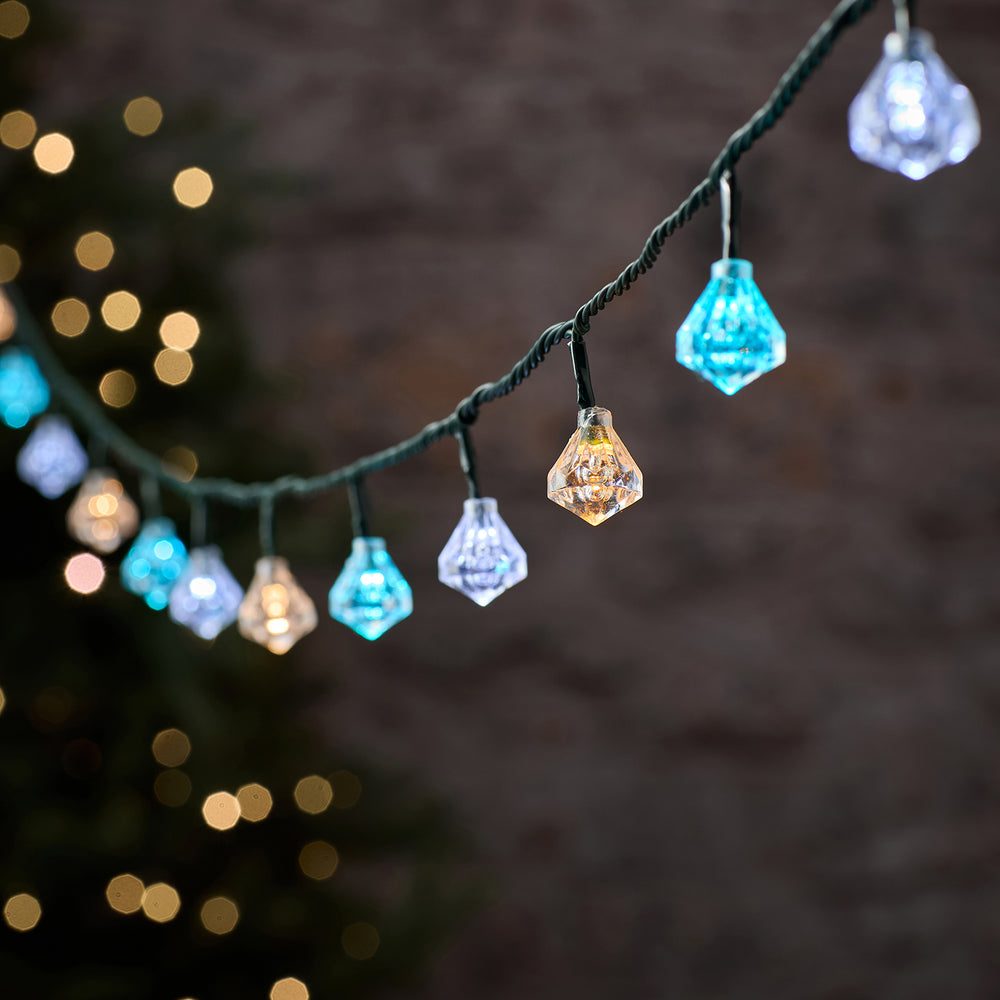 15m Pastel Blue Diamond Cap Outdoor Christmas Tree Lights