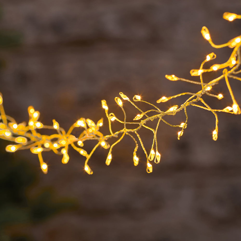 2.5m 300 Gold Outdoor Micro Plug In Outdoor Cluster Lights