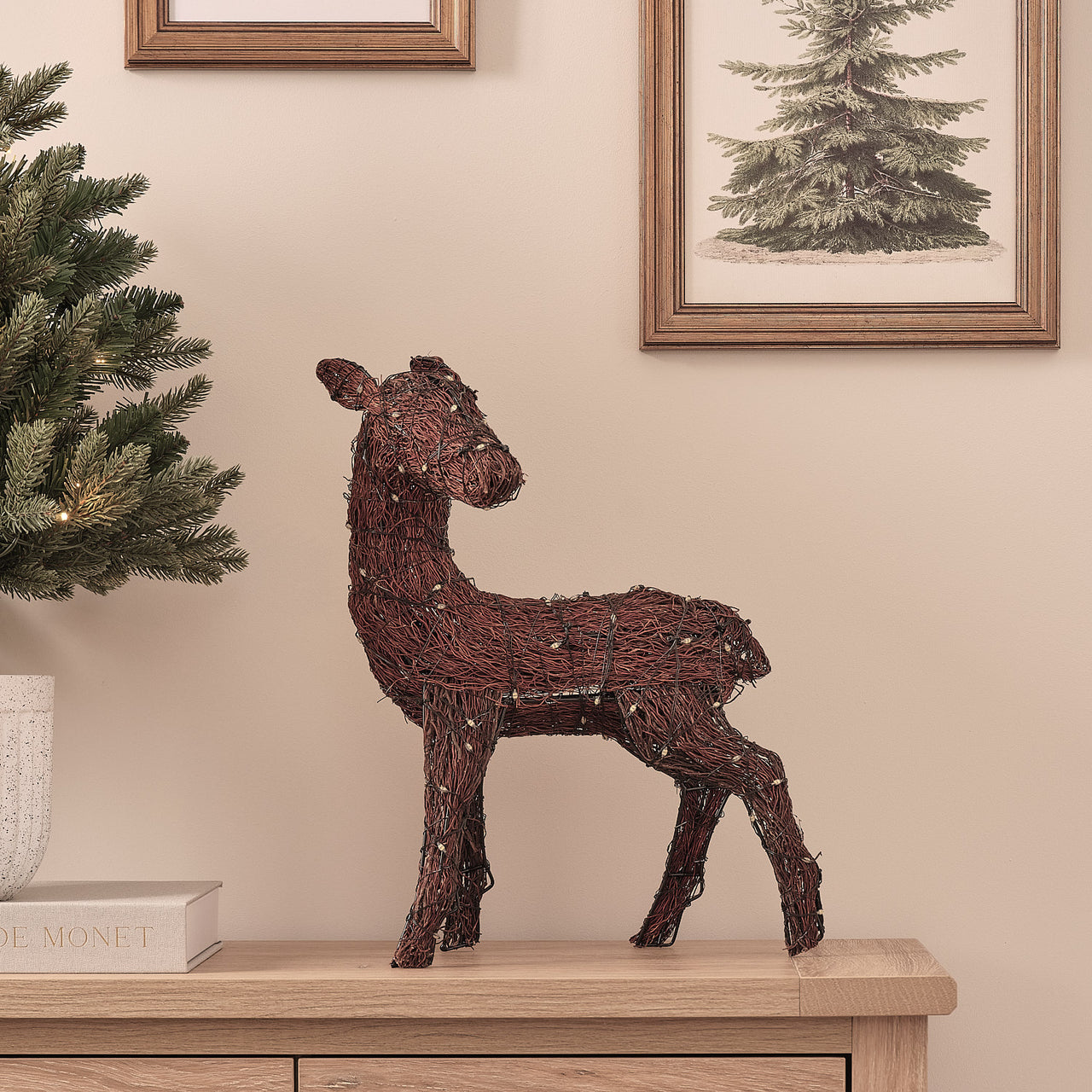 25cm Dual LED Helmsley Doe Light Up Reindeer