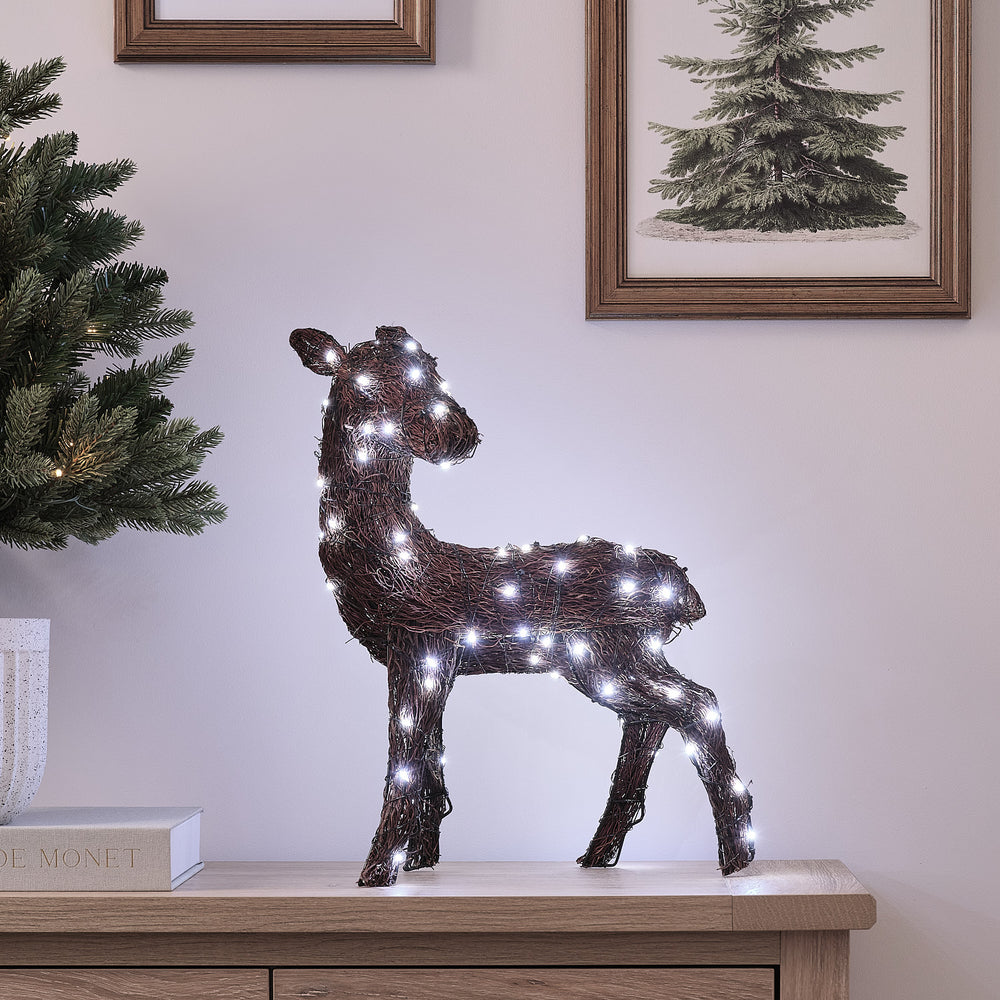 25cm Dual LED Helmsley Doe Light Up Reindeer