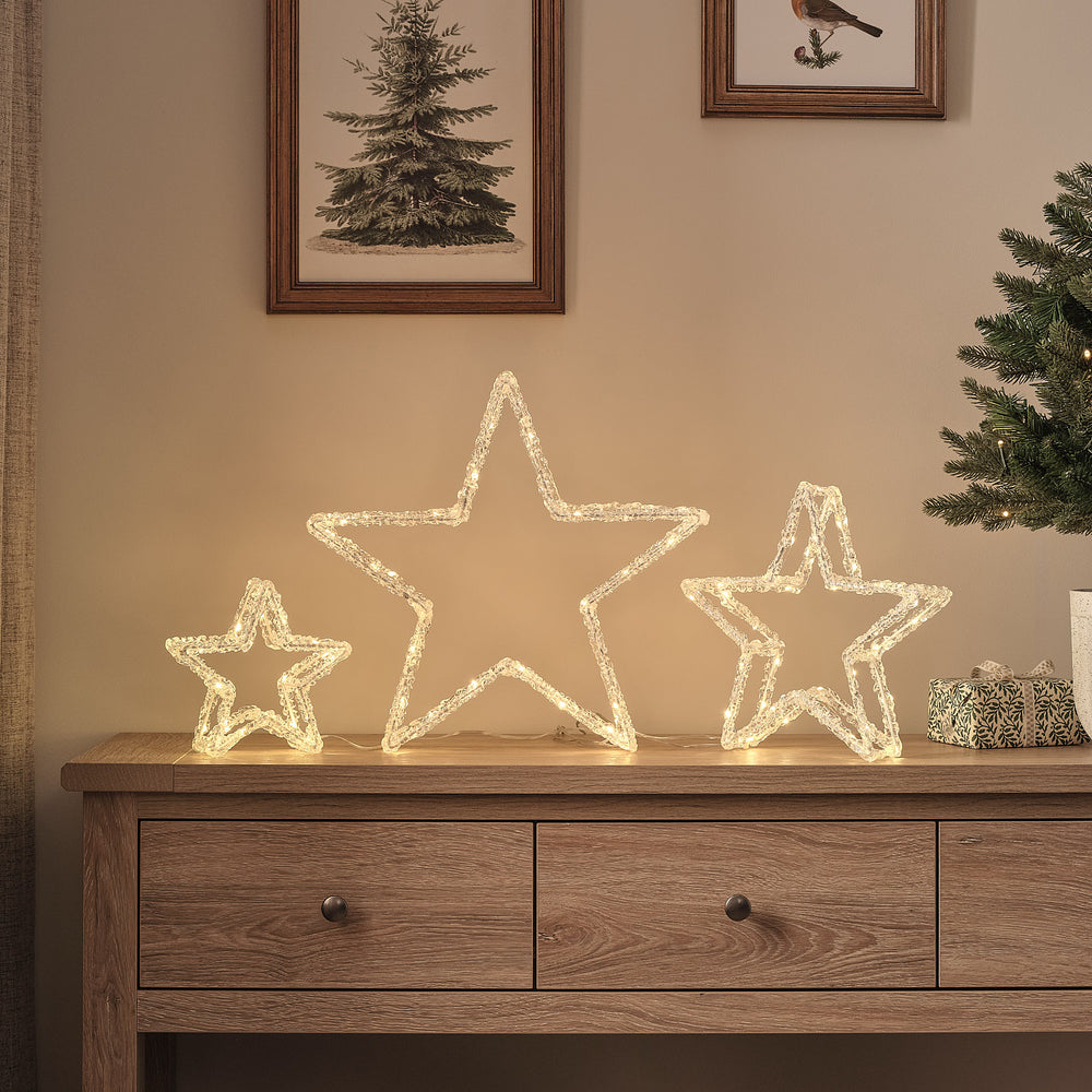 Star Silhouette LED 3D Acrylic Light Trio
