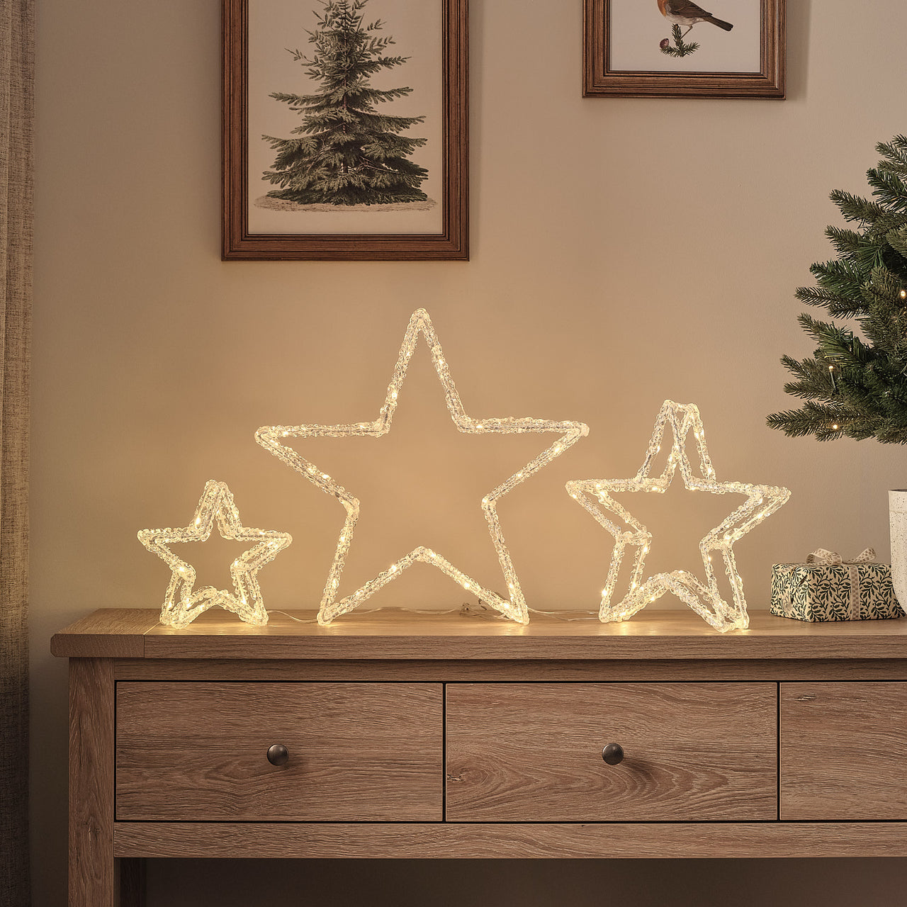 Star Silhouette LED 3D Acrylic Light Trio