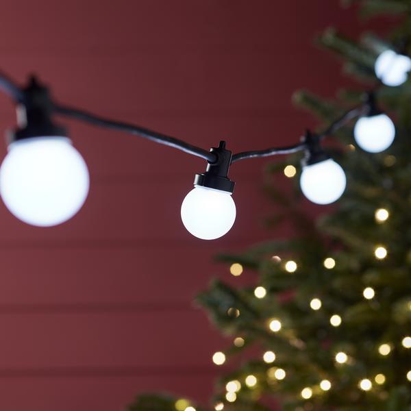 Pro Connect 85m 170 White Connectable Festoon Lights Black Cable