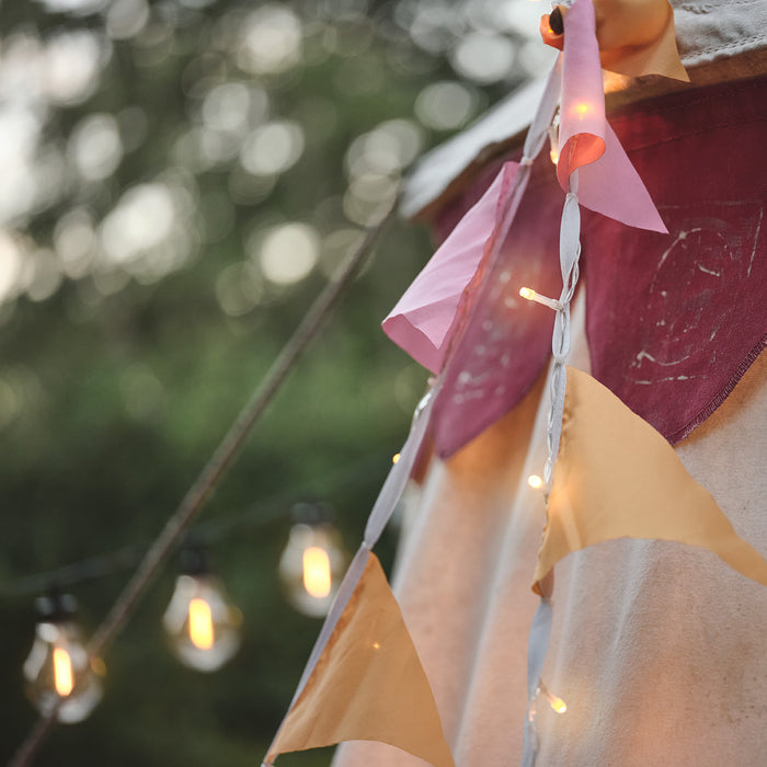Pink and yellow pre lit bunting