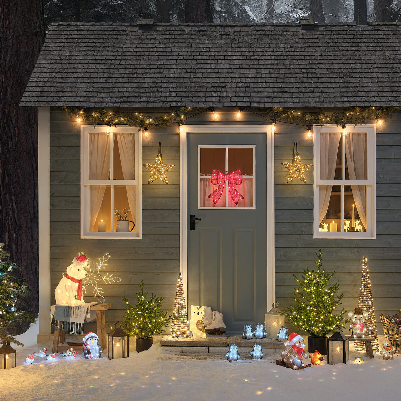 43cm Preston the Polar Bear LED 3D Outdoor Fabric Christmas Figure