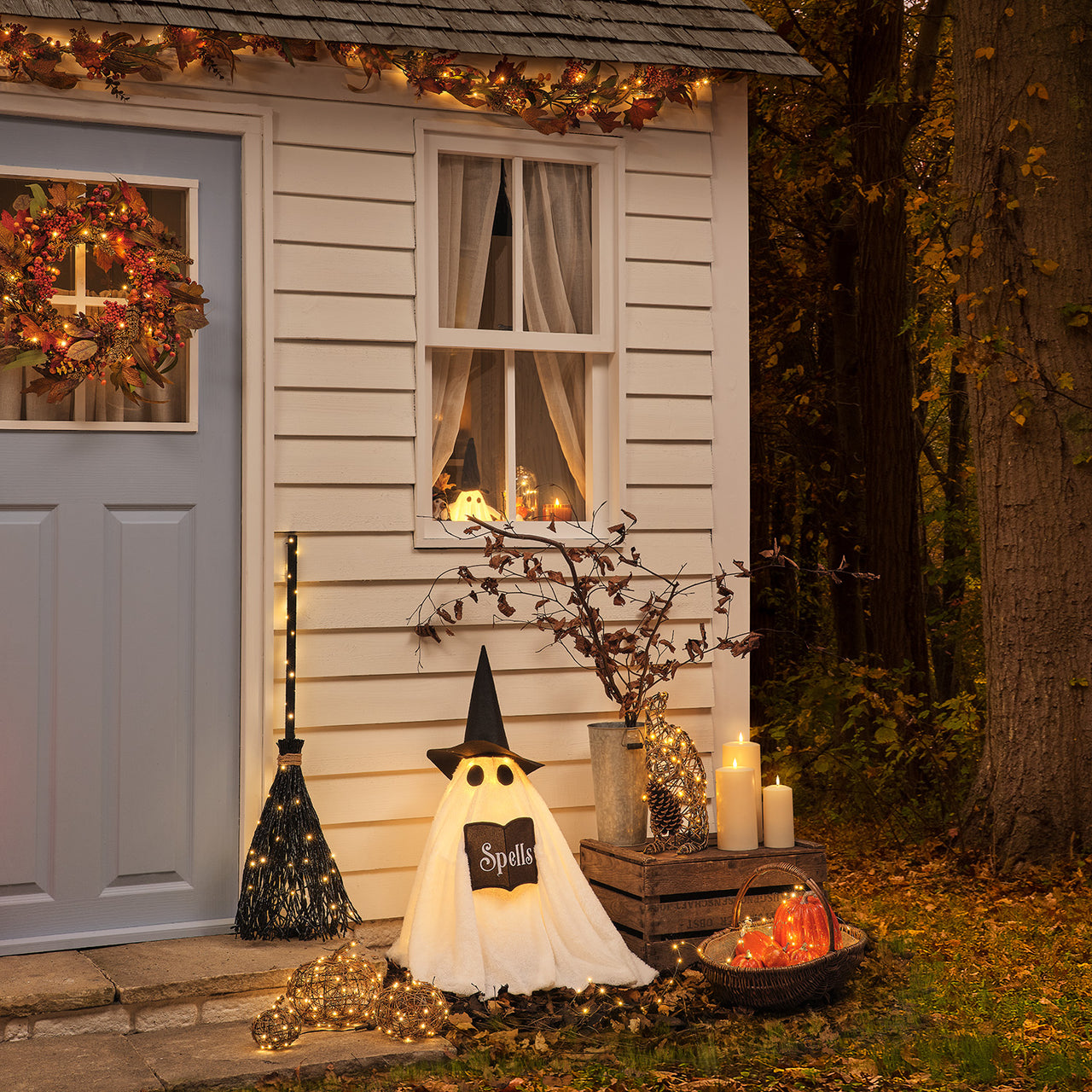 Wanda the Witch Ghost Outdoor LED Halloween Figure