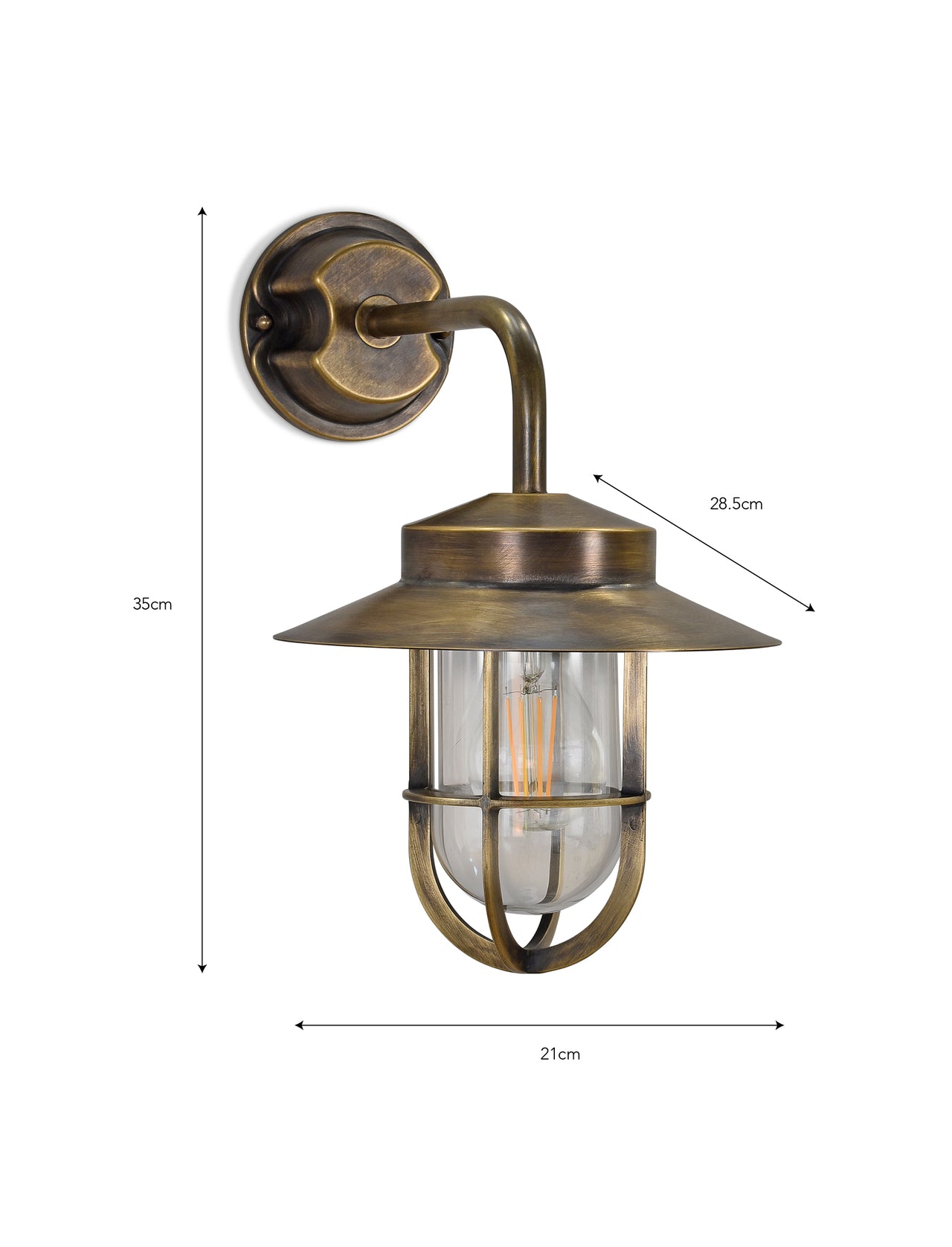 Hanwell Wall Light Antique Brass