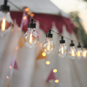 20 Warm White Vintage Style Solar Festoon Lights