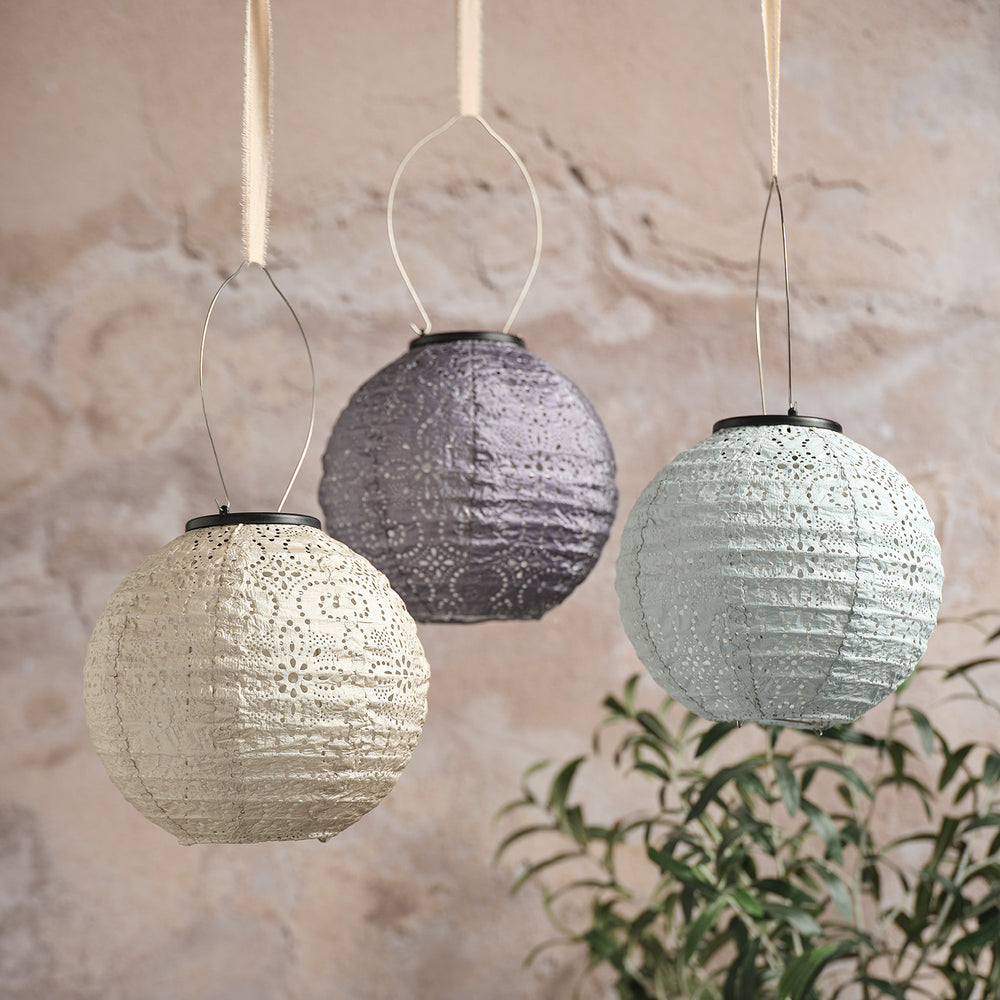 Set of 3 Scandi Tyvek Solar Lanterns