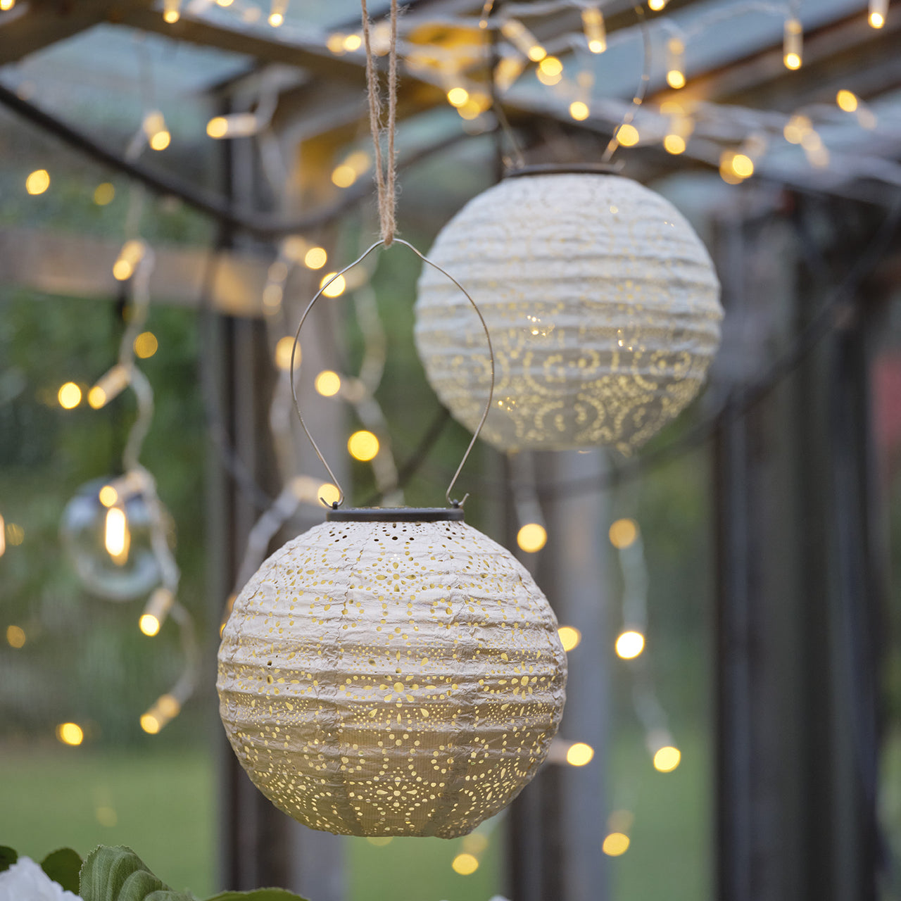 Set of 3 Scandi Tyvek Solar Lanterns