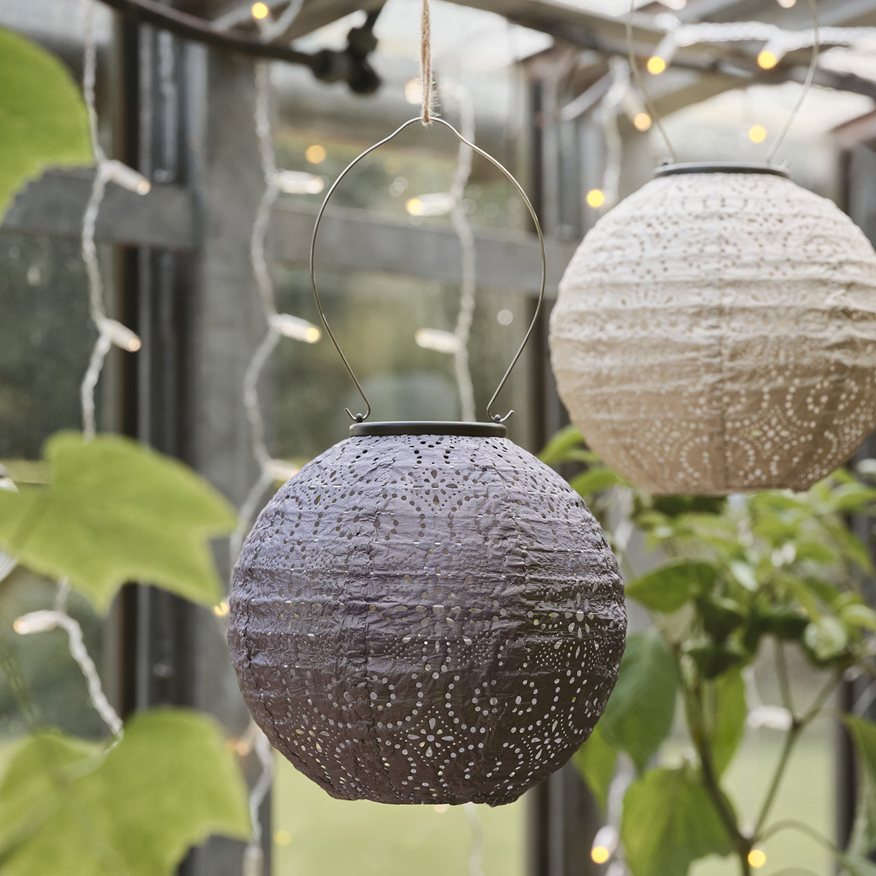 Set of 3 Scandi Tyvek Solar Lanterns