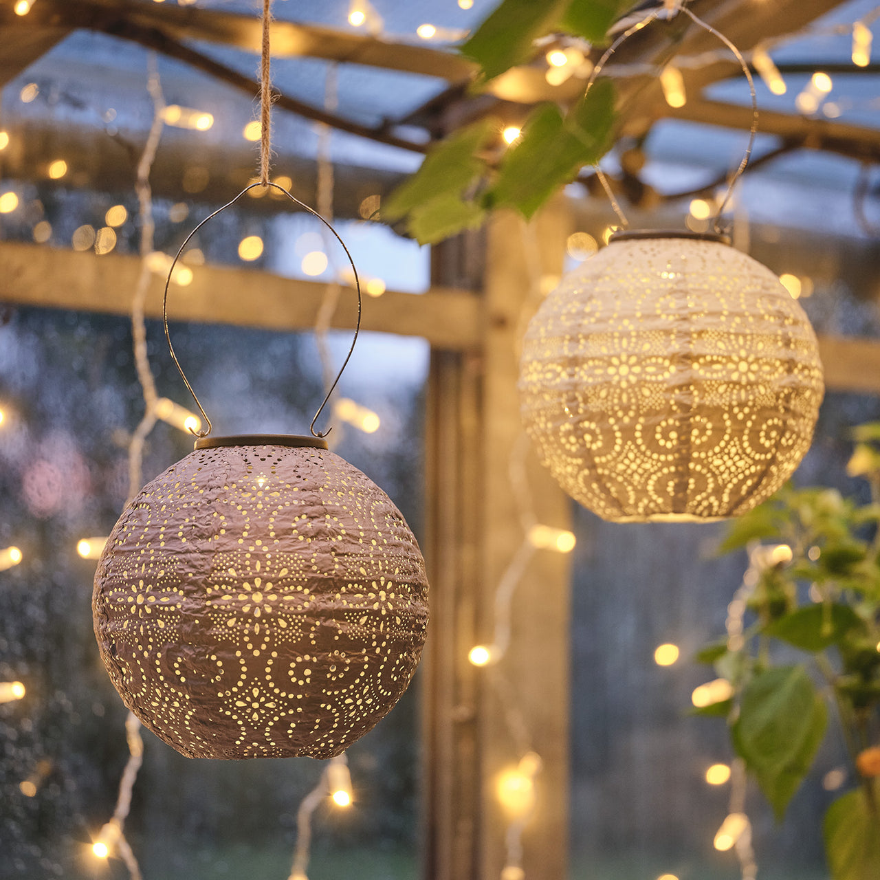 Set of 3 Scandi Tyvek Solar Lanterns
