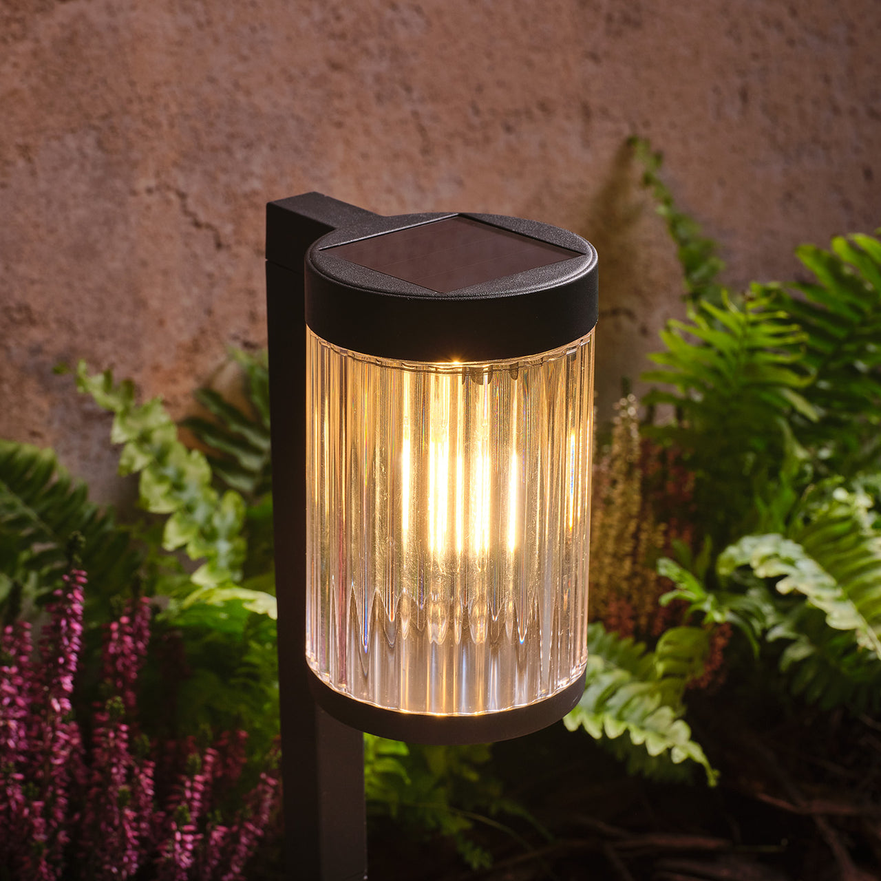 Set of 2 Holkham Fluted Solar Stake Lights