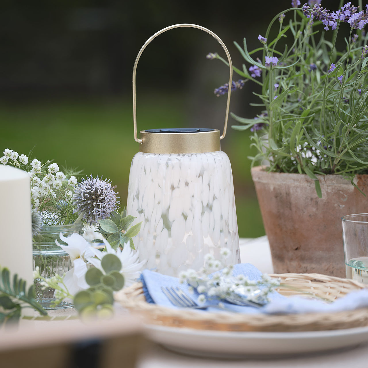 Confetti Glass Solar Lantern