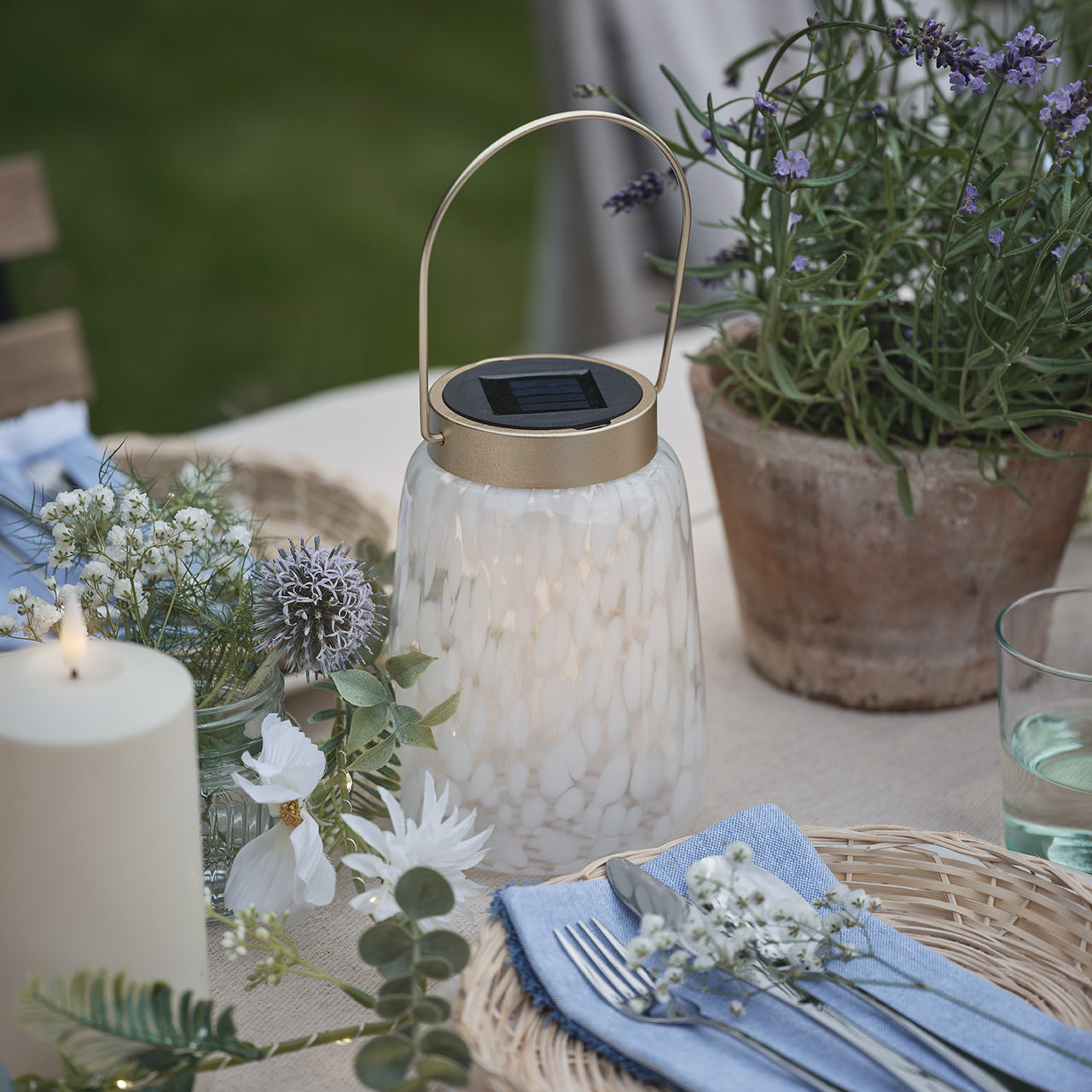 Confetti Glass Solar Lantern