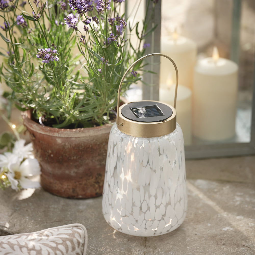 Confetti Glass Solar Lantern