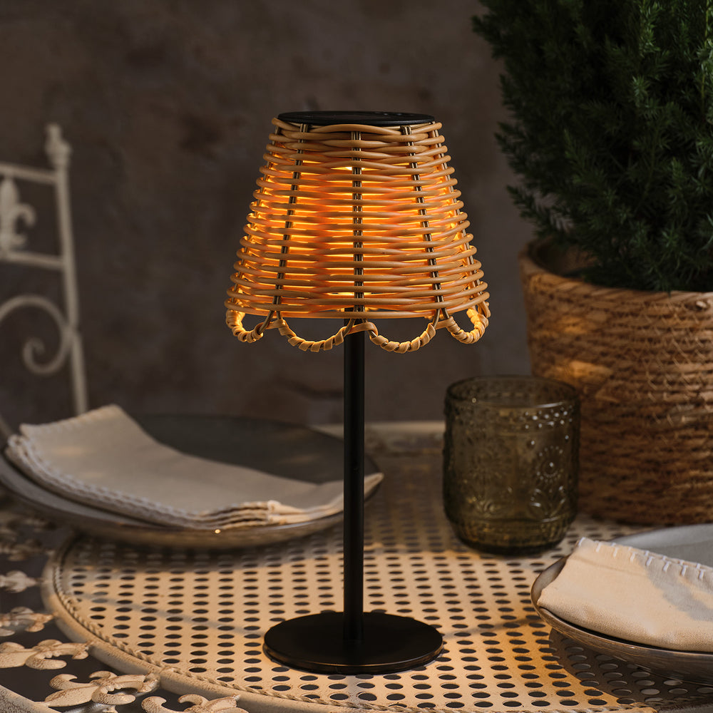 Kurv Bamboo Style Solar Table Lamp