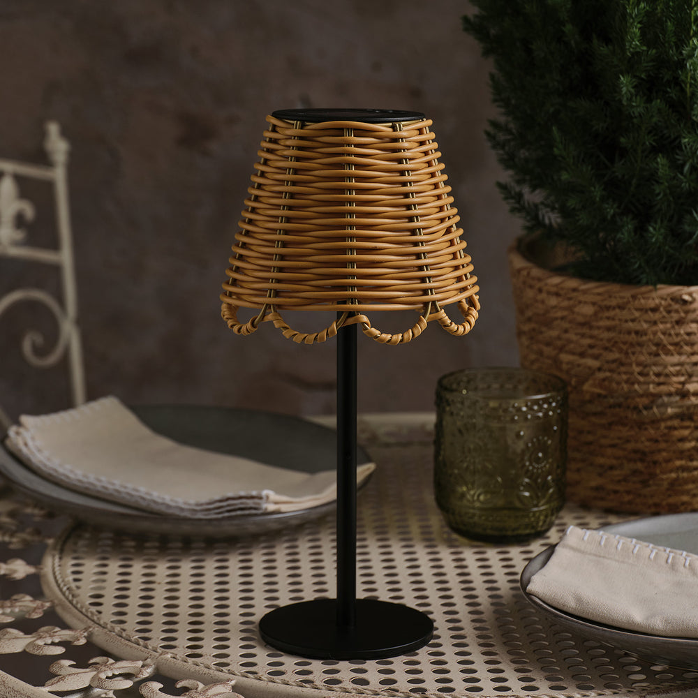Kurv Bamboo Style Solar Table Lamp