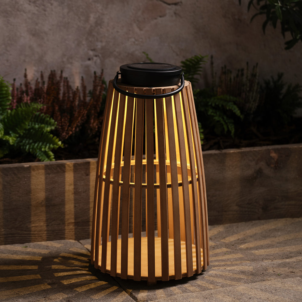 Large Sol Wooden Solar Lantern