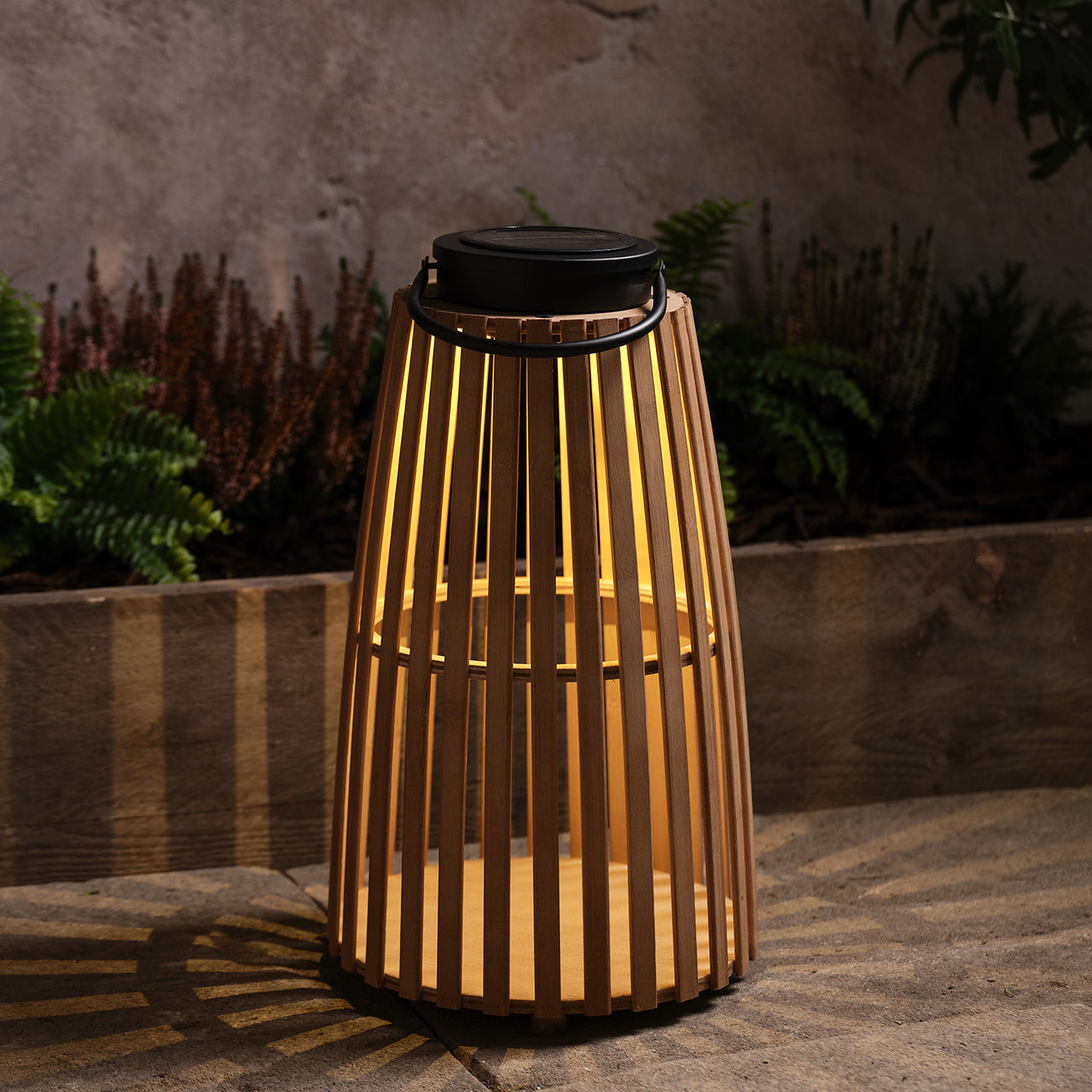 Large Sol Wooden Solar Lantern