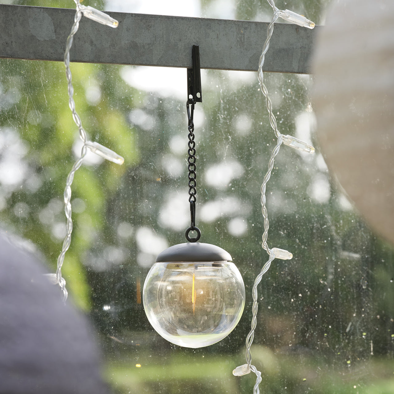 3 Globe Filament Solar Hanging Lantern