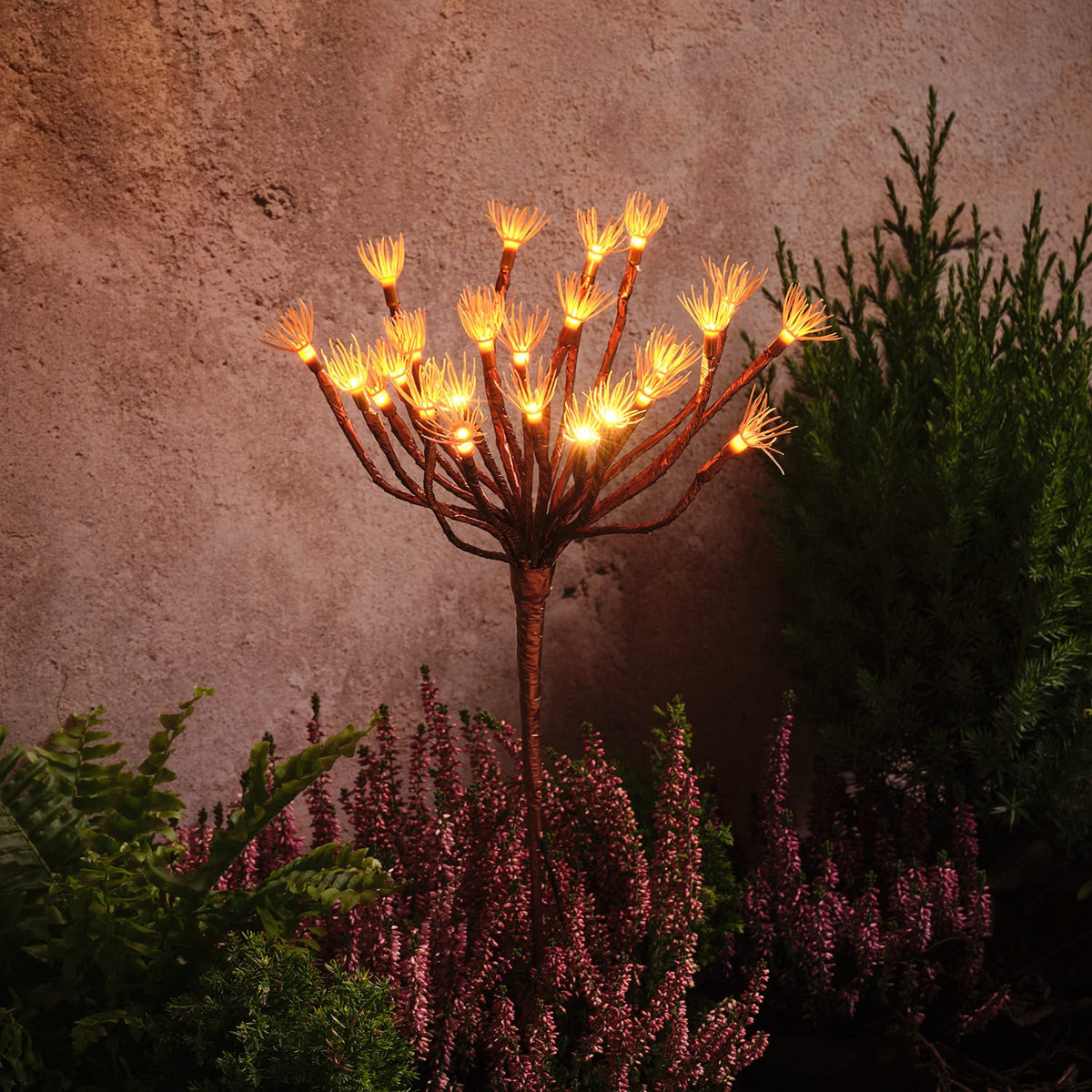Gold Dandelion Starburst Solar Stake Light