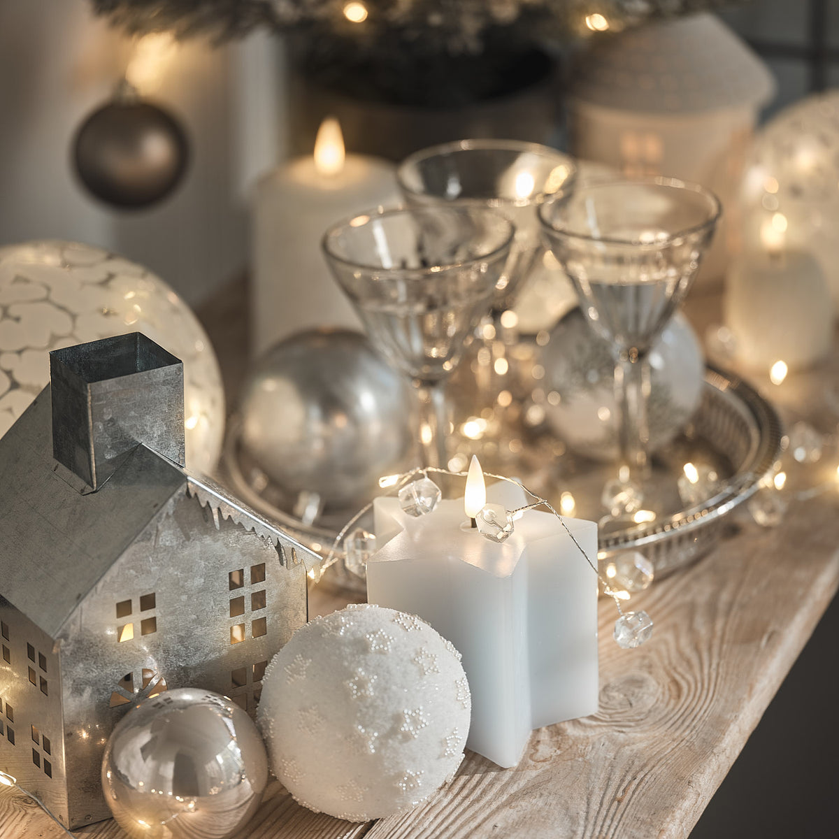 Metal House Decoration with TruGlow® Votive Candle