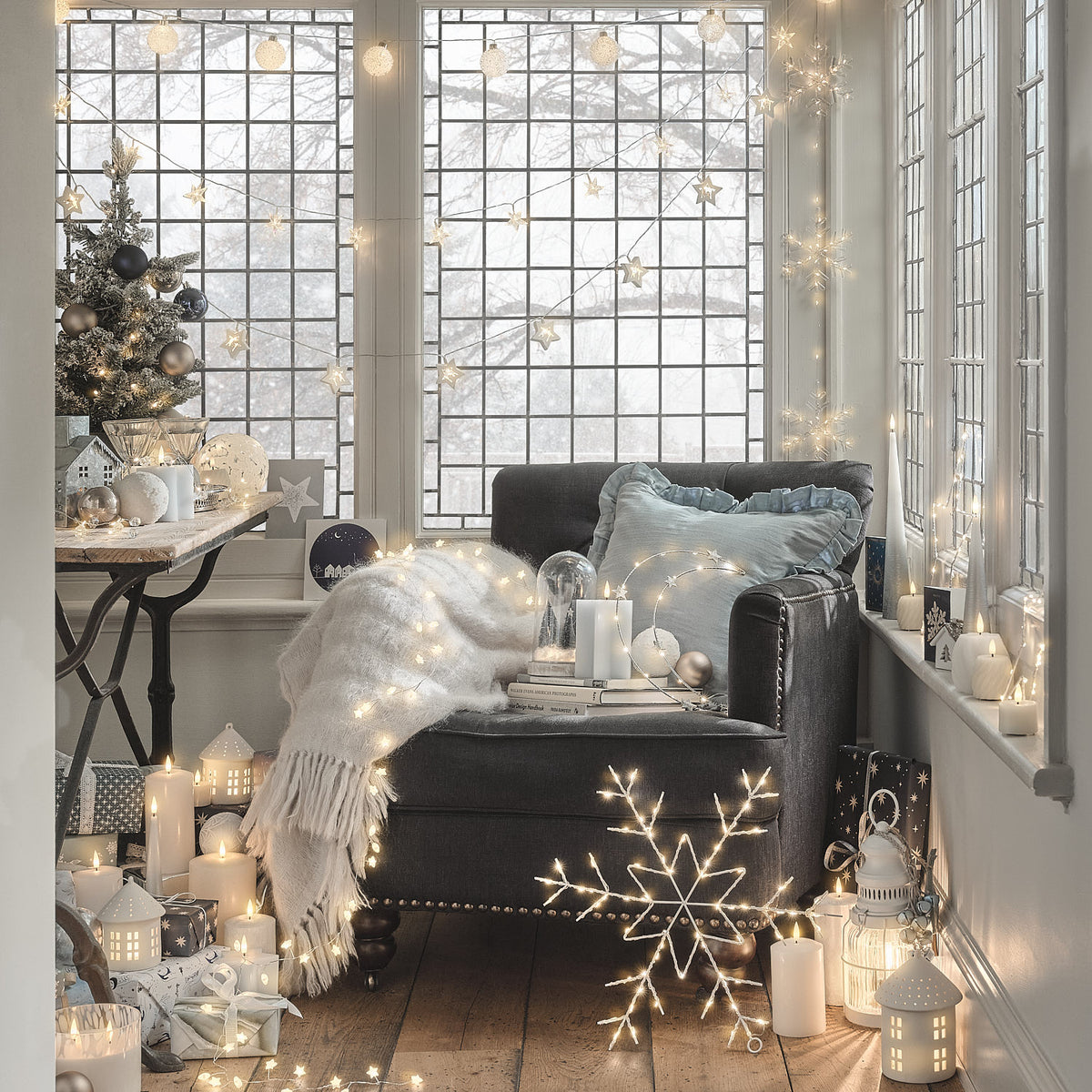 Large White Porcelain Light Up Hut Decoration