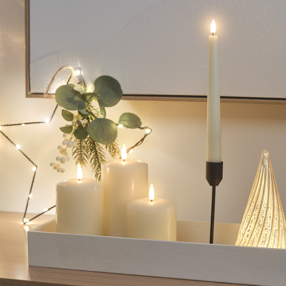 TruGlow® Ivory LED Pillar Candle Trio with Remote Control