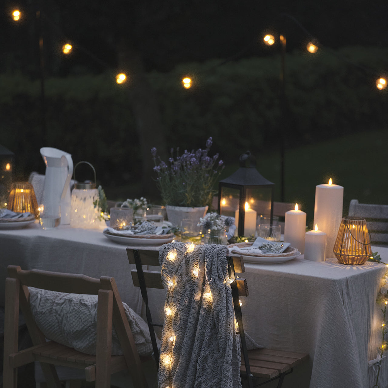 Blue Haze Flower Outdoor Battery Micro Lights