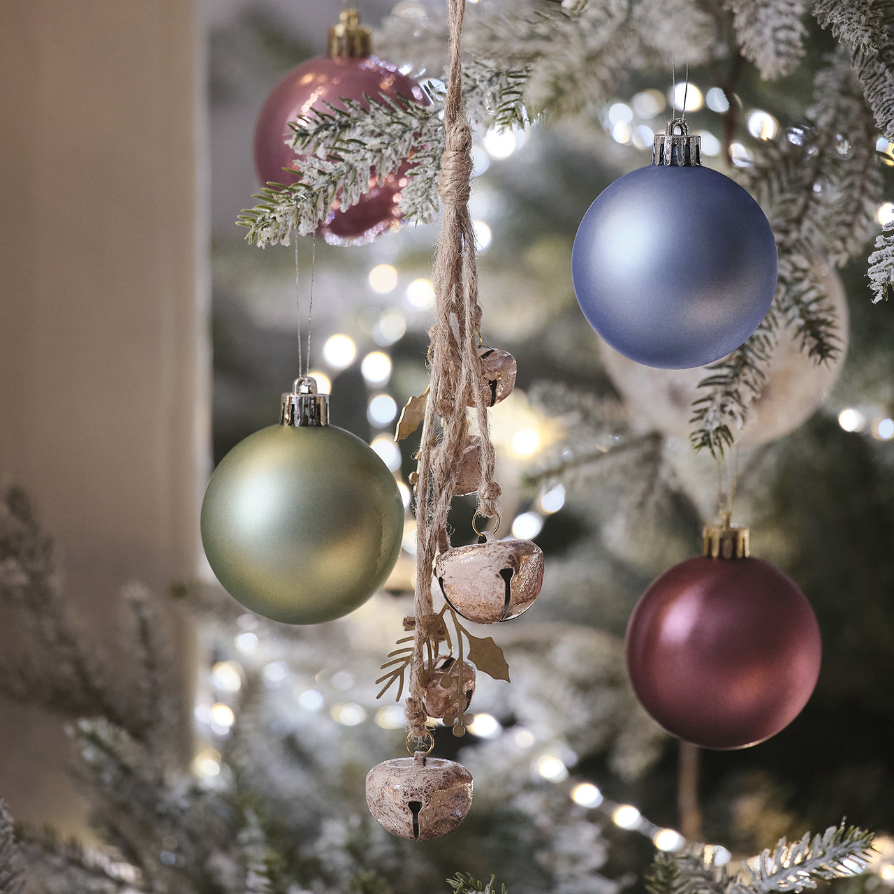 Set of 12 Sage Green Christmas Baubles