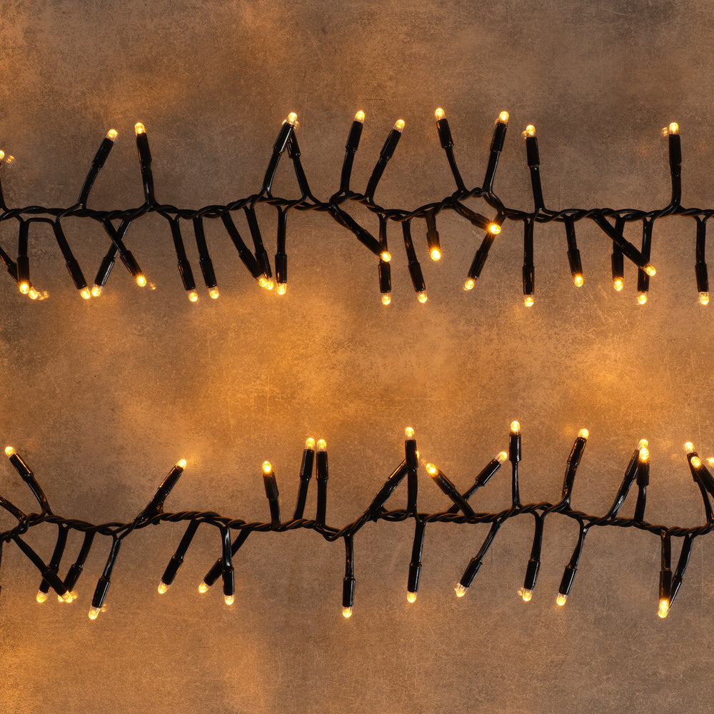 Plus Connect 50m 2500 Traditional Warm White Connectable Cluster Lights Black Cable