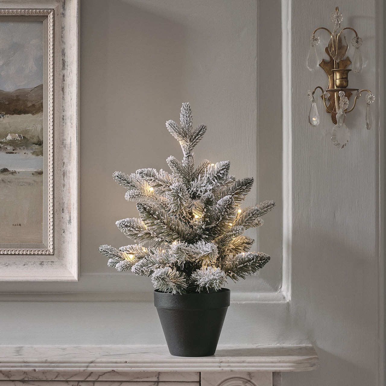 45cm Pre Lit Snowy Christmas Tree