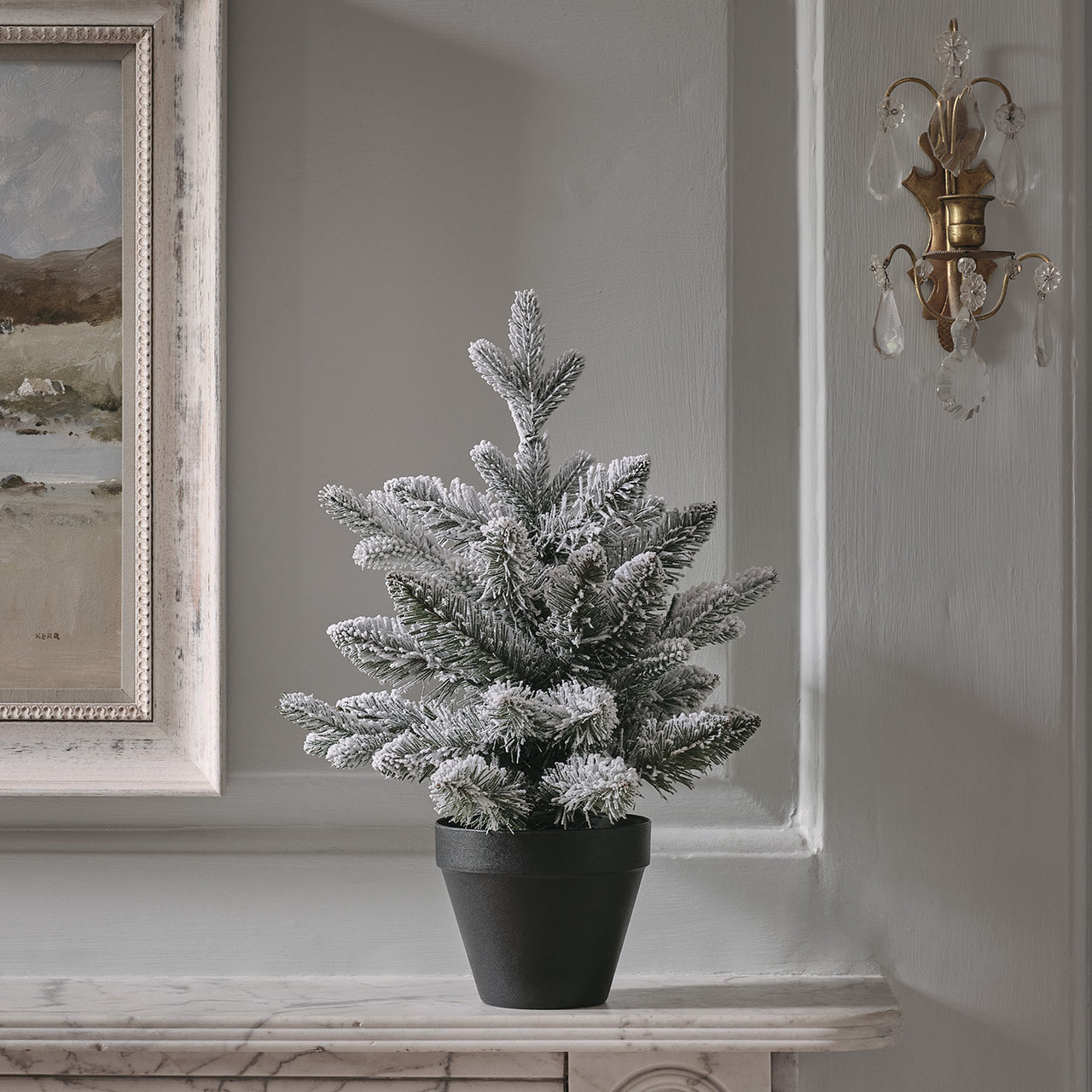 45cm Pre Lit Snowy Christmas Tree