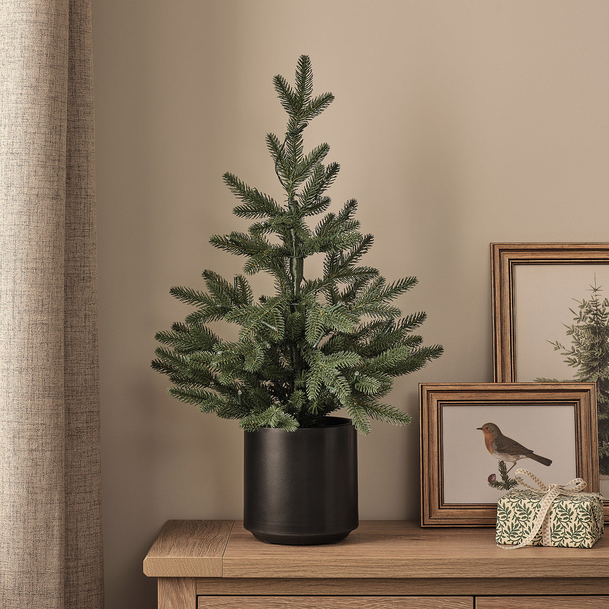 60cm Pre Lit Potted Norway Spruce Christmas Tree