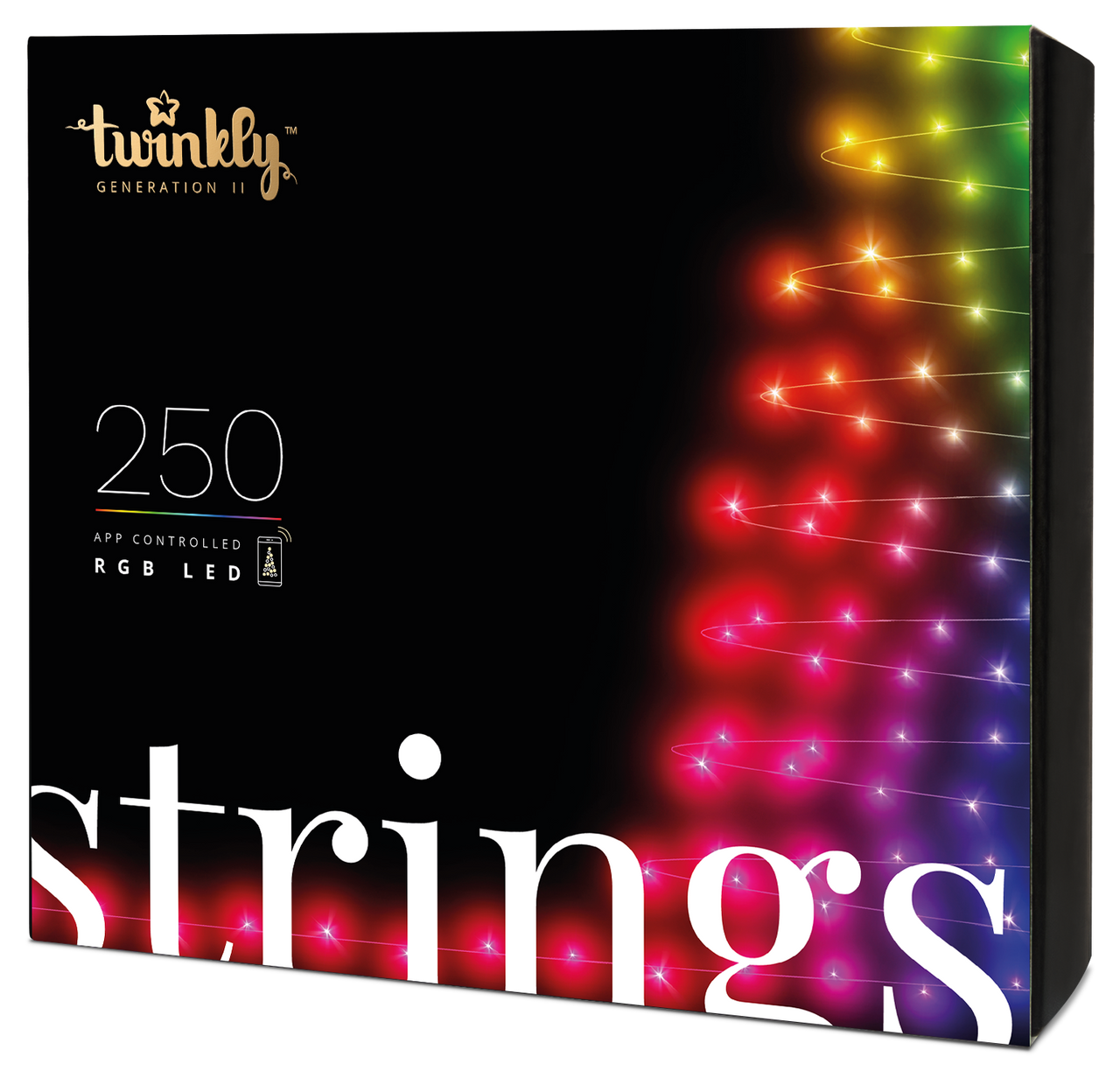 20m 250 LED Twinkly Smart App Controlled String Lights Multi Coloured & White Edition