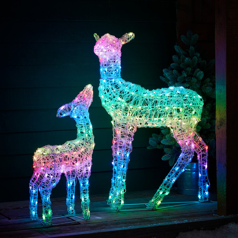 Twinkly Doe & Fawn Smart Light Up Reindeer