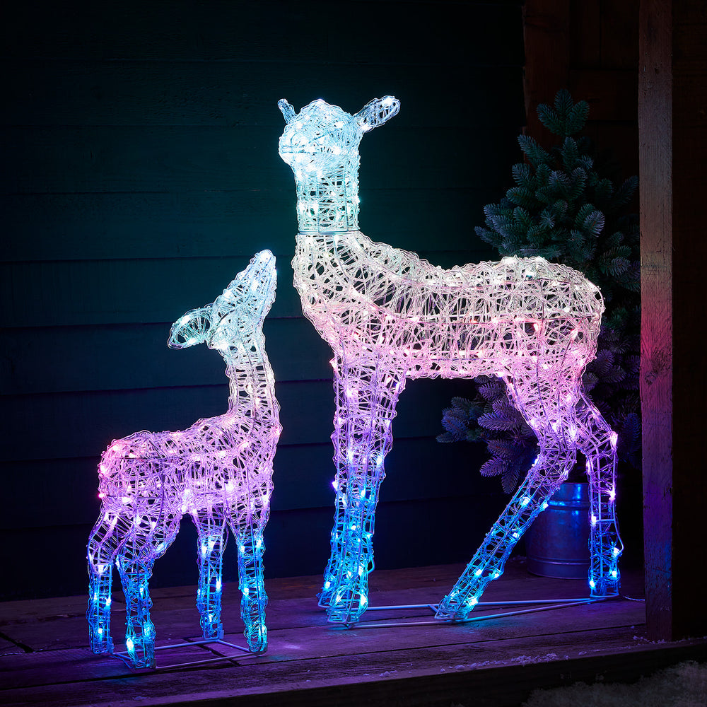 Twinkly Doe & Fawn Smart Light Up Reindeer